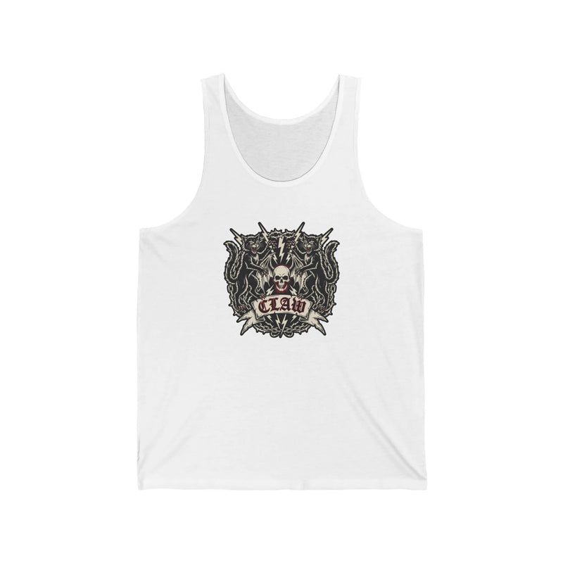 Heavy Metal Rocker Cats Band Crest Tank Top - Lightweight Jersey Retail Fit - Unisex Athletic Heather