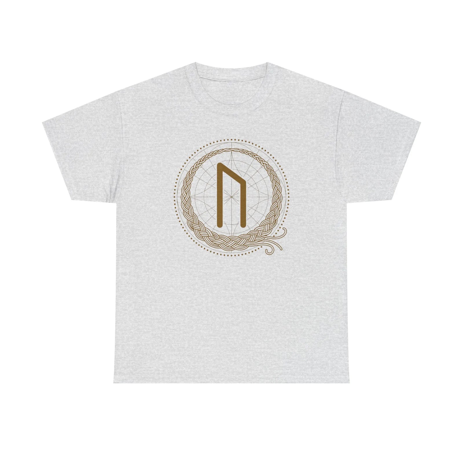 Uruz Rune Symbol Graphic T-Shirt - Heavyweight Cotton Classic Fit - Unisex White