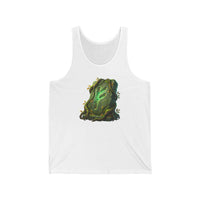 Fehu Rune Wealth Symbol Tank Top - Lightweight Cotton Jersey Retail Fit - Unisex White