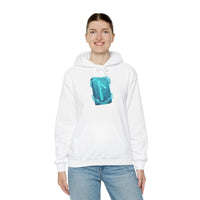 Laguz Water Rune Graphic Hoodie - Soft Fleece Blend Pullover - Unisex White