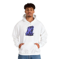 Thurisaz Rune Lightning Graphic Hoodie - Heavy Blend Fleece Pullover - Unisex White