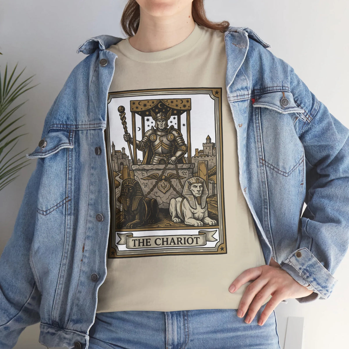 The Chariot Tarot Card T-Shirt - Heavy Cotton Classic Fit Tee - Unisex White