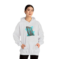 Norse Ehwaz Rune Spirit Horses Hoodie - Heavy Blend Fleece Pullover - Unisex White