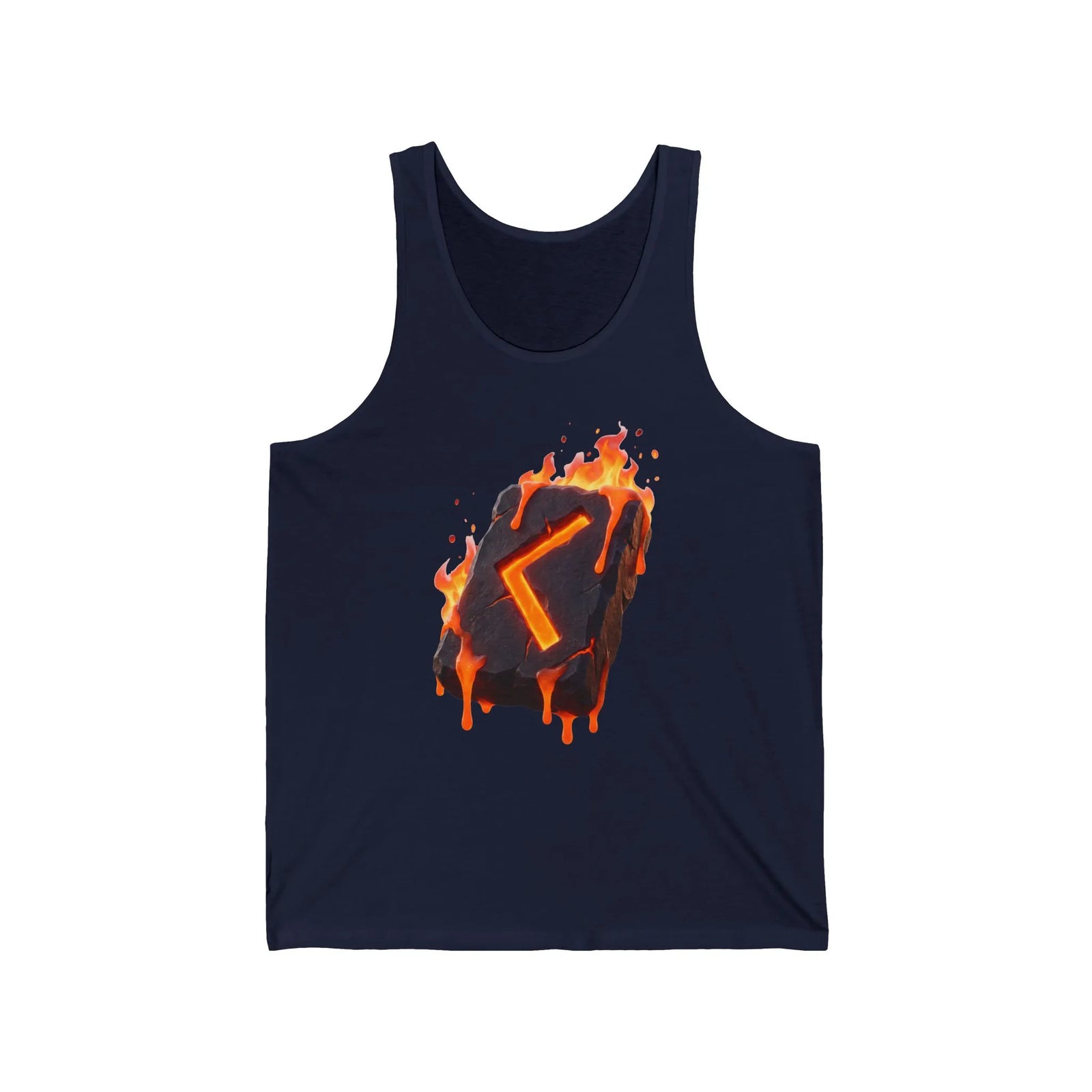 Kenaz Rune Torch Fire Tank Top - Lightweight Ringspun Cotton Retail Fit - Unisex Athletic Heather