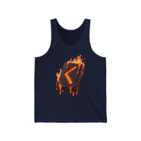 Kenaz Rune Torch Fire Tank Top - Lightweight Ringspun Cotton Retail Fit - Unisex Athletic Heather
