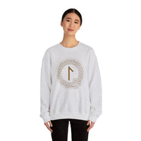Laguz Rune Knotwork Graphic Sweatshirt - Heavy Blend Cotton Poly Fleece - Unisex White