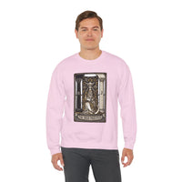 The High Priestess Tarot Card Sweatshirt - Heavy Blend Fleece Crewneck - Unisex White