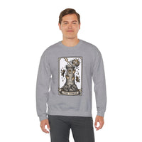 The Tower Tarot Card Sweatshirt - Heavy Blend Fleece Crewneck - Unisex White