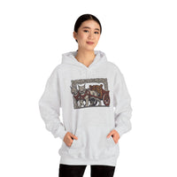 Freyja's Sacred Cats Chariot Graphic Hoodie - Cozy Fleece Pullover Hoodie - Unisex Off White