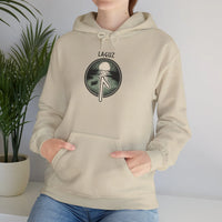 Laguz Rune Water Moon Graphic Hoodie - Medium-Heavy Cotton Blend Pullover - Unisex White