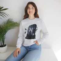 Mannaz Rune Stone Graphic Sweatshirt - Heavy Blend Crewneck Pullover - Unisex Off White