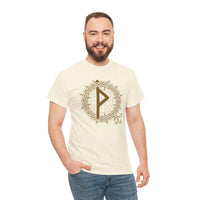 Thurisaz Rune Symbol T-Shirt - Heavy Cotton Classic Fit Tee - Unisex White