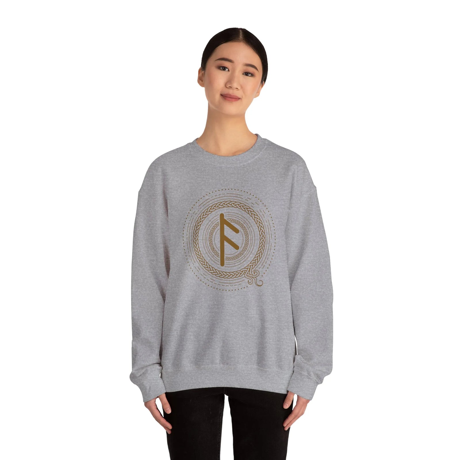 Ansuz Rune Divine Speech Sweatshirt - Heavy Blend Fleece Crewneck - Unisex White