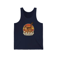 Abyssinian Retro 70s Sunset Tank Top - Soft Combed Cotton Retail Fit - Unisex White