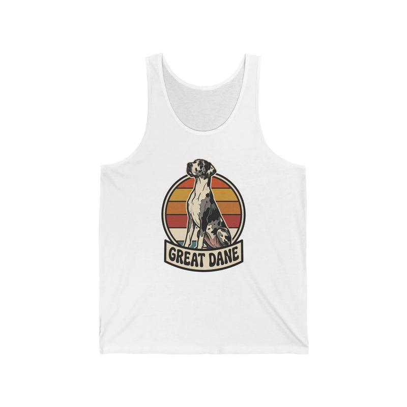 Great Dane Retro 70s Sunset Tank Top - Lightweight Airlume Cotton Jersey - Unisex Athletic Heather