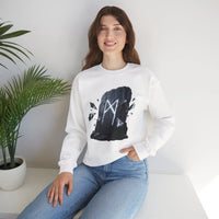 Mannaz Rune Stone Graphic Sweatshirt - Heavy Blend Crewneck Pullover - Unisex Off White