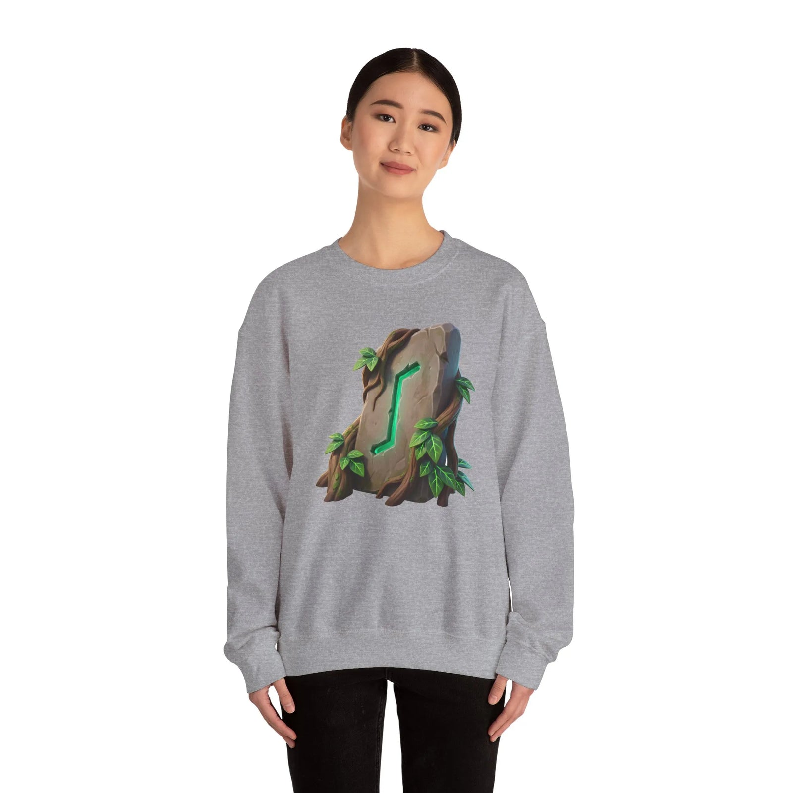 Eihwaz Rune Yggdrasil Tree Sweatshirt - Heavy Blend Classic Crewneck - Unisex Off White