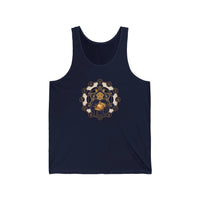 Alchemist Cat Sacred Geometry Tank Top - Soft Airlume Cotton Retail Fit - Unisex Athletic Heather