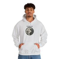 Thurisaz Rune Wolf Graphic Hoodie - Heavy Blend Fleece Pullover - Unisex White