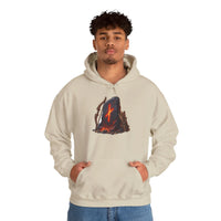 Nauthiz Rune Need-Fire Graphic Hoodie - Soft Cotton Blend Pullover - Unisex White