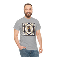 Metatron's Cat Sacred Geometry T-Shirt - Heavyweight Cotton Classic Fit Tee - Unisex White