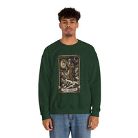 The Hermit Tarot Card Sweatshirt - Heavy Blend Crewneck Fleece - Unisex Off White