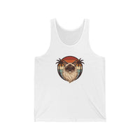 Ragdoll Cat 70s Sunset Aviator Tank Top - Lightweight Combed Cotton Jersey - Unisex Athletic Heather