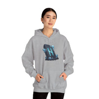 Hagalaz Rune Stone Graphic Hoodie - Heavy Blend Fleece Pullover - Unisex White