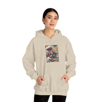 Ronin Wave Samurai Dog Hoodie - Heavy Blend Cotton Poly Fleece - Unisex White