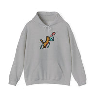 Power Up 8-Bit Pixel Gaming Cats Hoodie - Heavy Blend Fleece Pullover - Unisex White