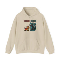 Boss Fight 8-Bit Pixel Gaming Dogs Hoodie - Medium Weight Cotton Blend Pullover - Unisex White