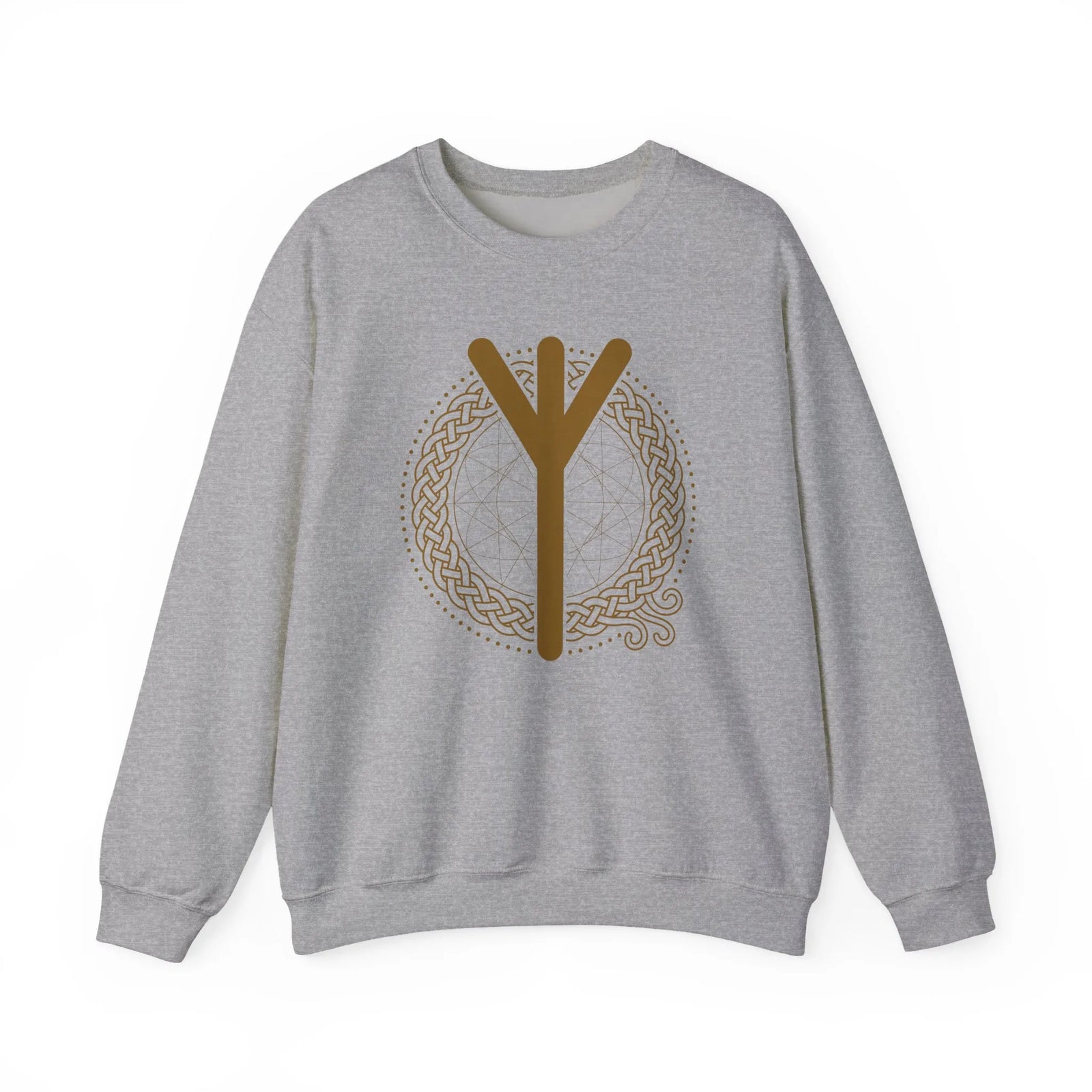 Elhaz Rune Protection Sweatshirt - Heavy Blend Cotton-Poly Crewneck - Unisex White