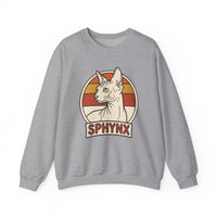 Sphynx Retro 70s Sunset Breeds Sweatshirt - Heavy Blend Crewneck Fleece - Unisex Ash
