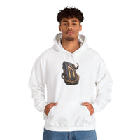 Uruz Runic Symbol Hoodie - Heavy Blend Fleece Pullover - Unisex Off White