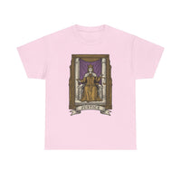Justice Tarot Card Graphic T-Shirt - Heavy Cotton Classic Fit Tee - Unisex White