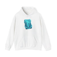 Laguz Water Rune Graphic Hoodie - Soft Fleece Blend Pullover - Unisex White