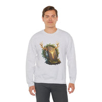 Elhaz Rune Antler Graphic Sweatshirt - Heavy Blend Fleece Crewneck - Unisex White
