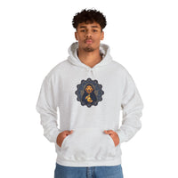 Alchemist Dog Sacred Geometry Hoodie - Midweight Cotton-Poly Pullover - Unisex White