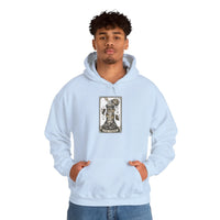 The Tower Tarot Card Hoodie - Heavy Blend Fleece Pullover - Unisex White