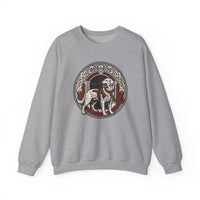Garmr Norse Wolf Graphic Sweatshirt - Heavy Blend Classic Fit Crewneck - Unisex White