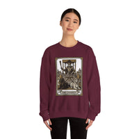 The Chariot Tarot Card Sweatshirt - Heavy Blend Cotton-Poly Crewneck - Unisex White
