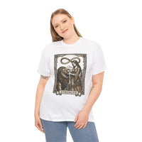 Tarot Strength Card Graphic T-Shirt - Heavy Cotton Classic Fit Crewneck - Unisex White