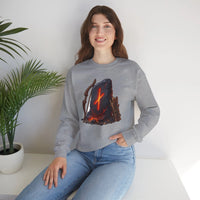 Nauthiz Rune Need-Fire Graphic Sweatshirt - Heavy Blend Crewneck Fleece - Unisex White