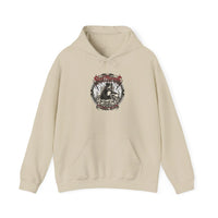 Skull Throne Rocker Dogs Graphic Hoodie - Heavy Blend Fleece Pullover - Unisex White