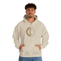 Perthro Runic Symbol Hoodie - Heavyweight Fleece Pullover - Unisex White