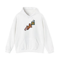 8-Bit Pixel Gaming Dog Fetch Quest Hoodie - Medium Heavy Blend Fleece Pullover - Unisex Off White