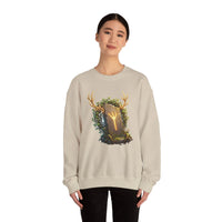 Elhaz Rune Antler Graphic Sweatshirt - Heavy Blend Fleece Crewneck - Unisex White