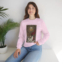 The Sun Tarot Card Sweatshirt - Heavy Blend Fleece Crewneck - Unisex White