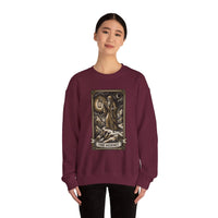 The Hermit Tarot Card Sweatshirt - Heavy Blend Crewneck Fleece - Unisex Off White