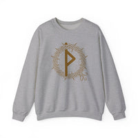 Thurisaz Rune Thorn Defense Sweatshirt - Heavy Blend Cotton Poly Crewneck - Unisex White